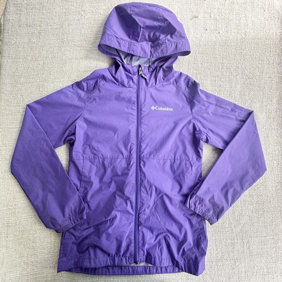 Columbia Girl's Purple Rain Jacket GUC 10/12 - Picture 1 of 10